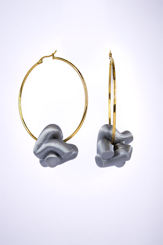 The Medusa - Big gold ring (pair)